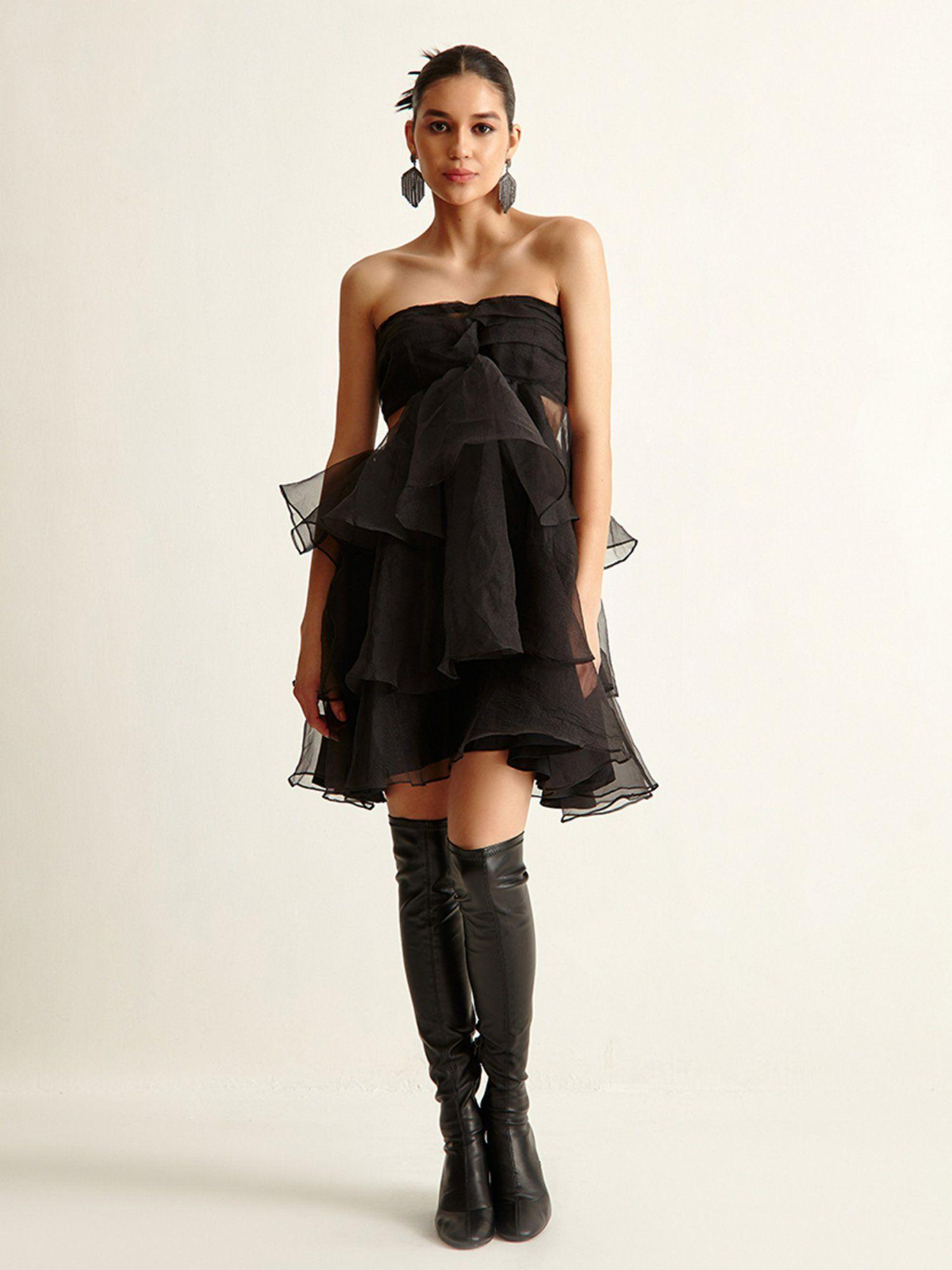 little black tiered dress