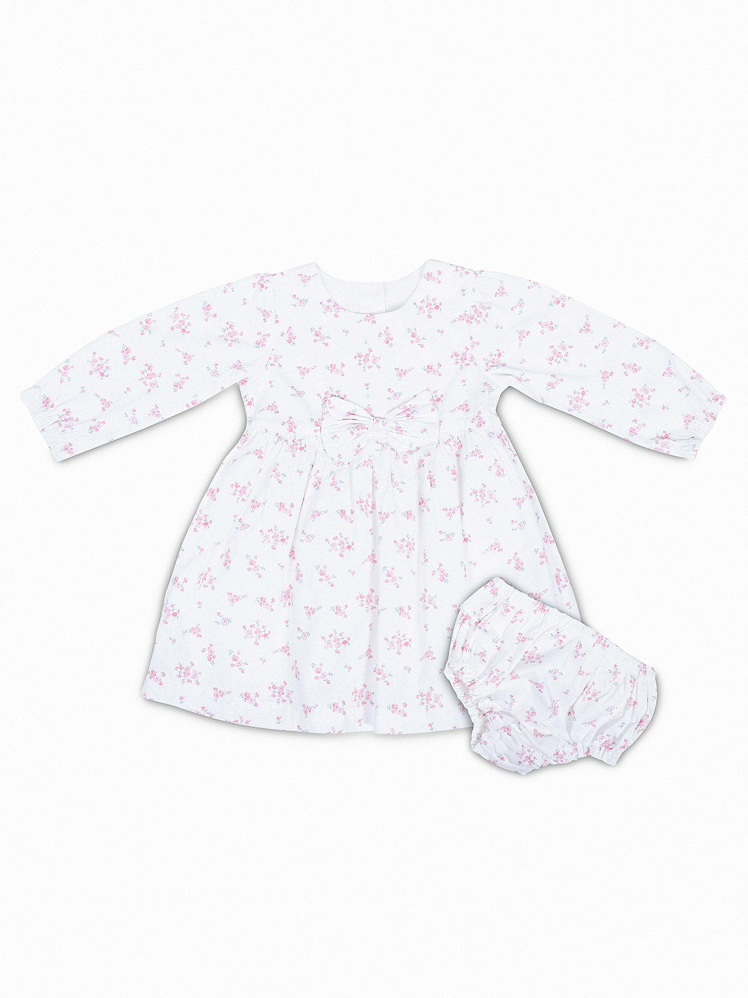 little bloom frock with bloomer white machine washable (set of 2)