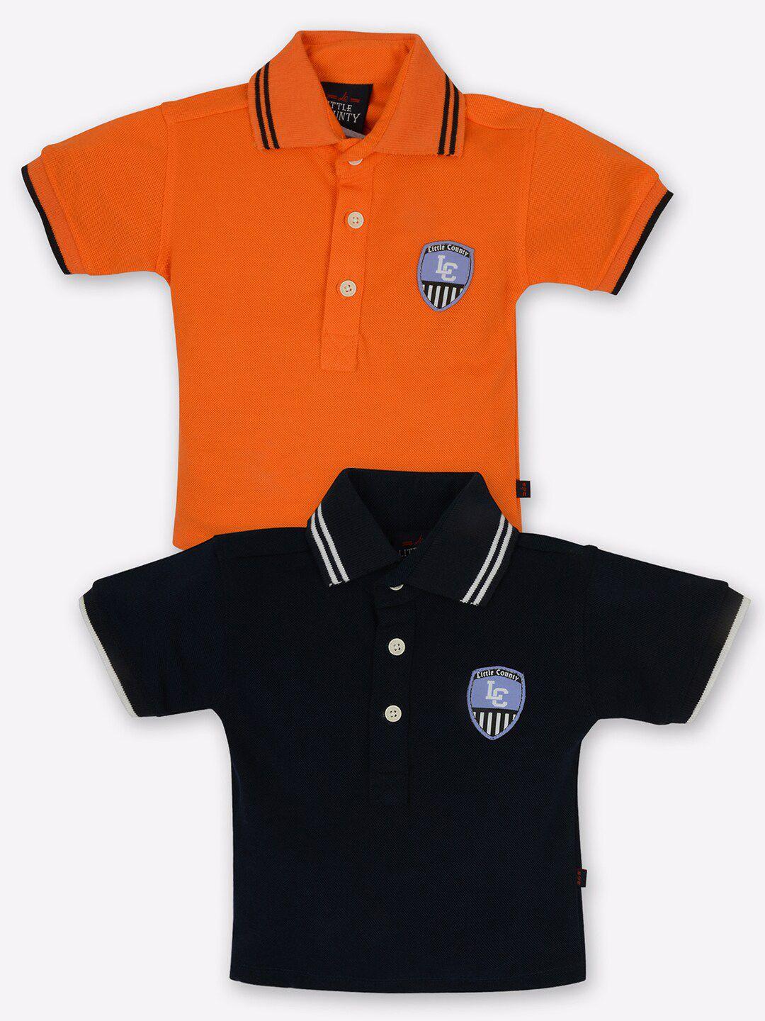 little county boys orange 2 polo collar t-shirt