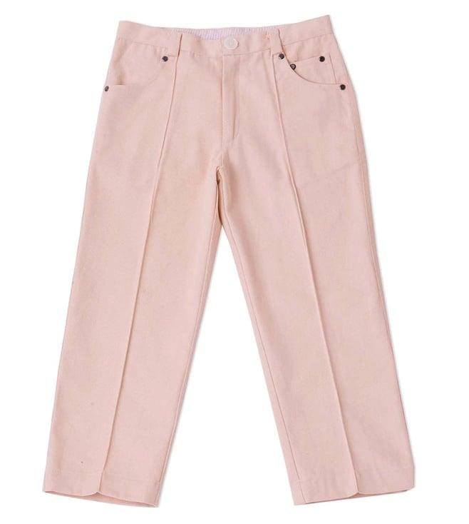 little luxury dusty rose slim fit pin tuck dress pants