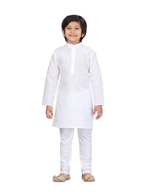 little mafia by aarika kids white cotton kurta set