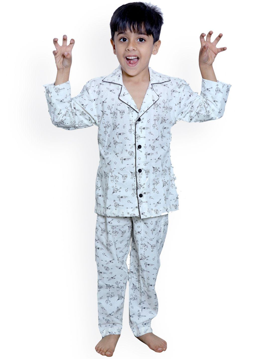 little musketeer boys conversational printed pure cotton night suit