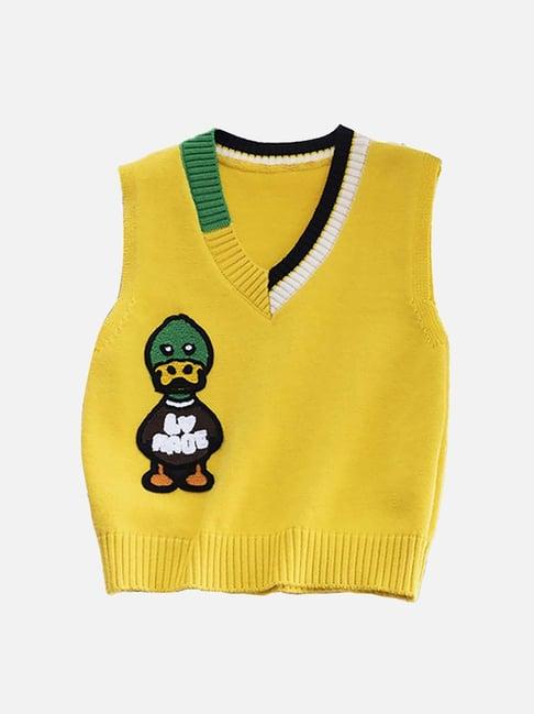 little surprise box kids yellow embroidered sweater
