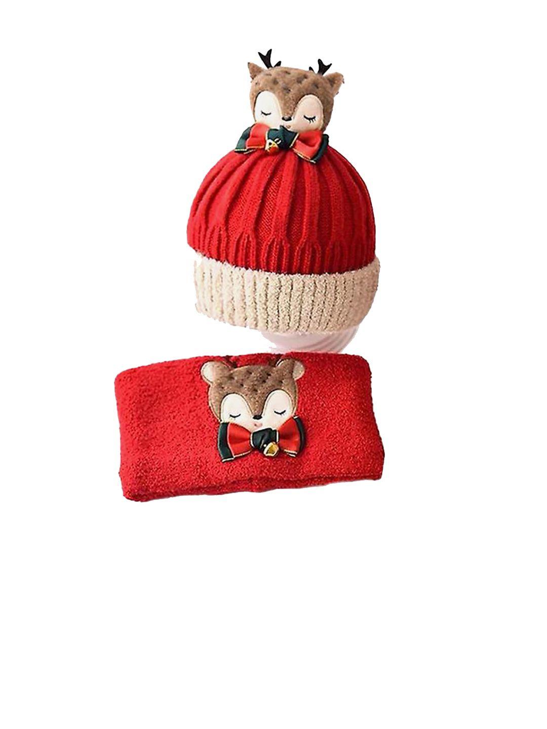 little surprise box llp christmas reindeer muffler & winter cap