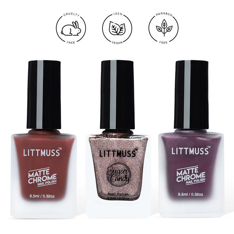 littmuss get it nailed! - matte chrome & sugar candy nail polish combo