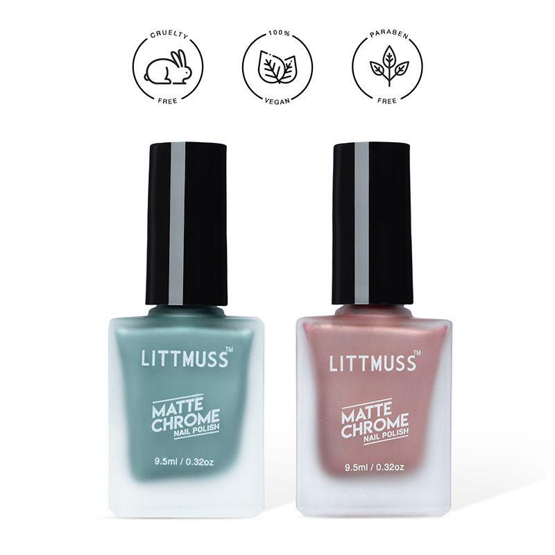 littmuss insta ready - matte chrome nail polish combo