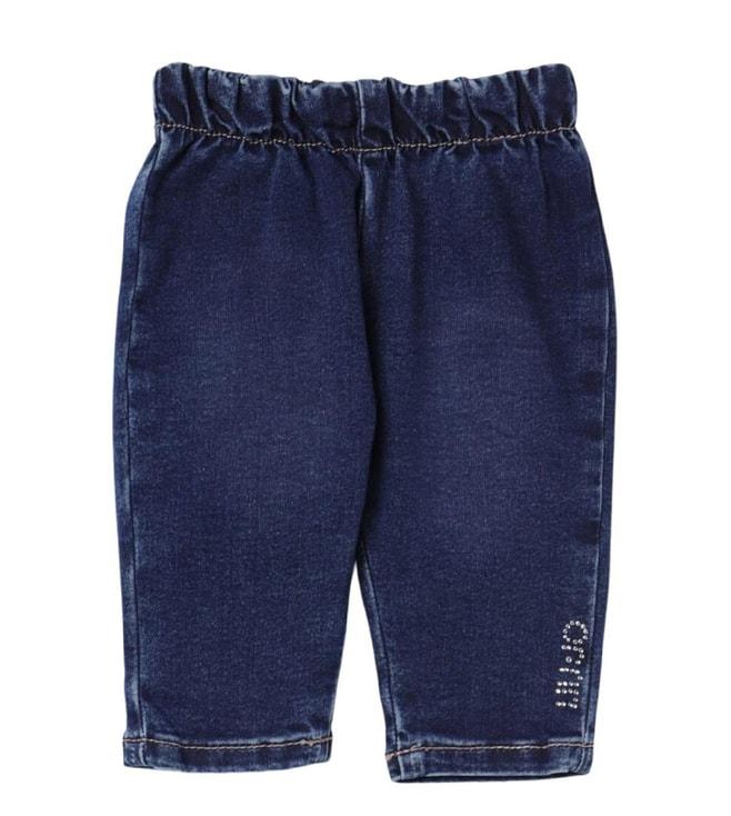 liu jo kids blue embellished fitted jeans