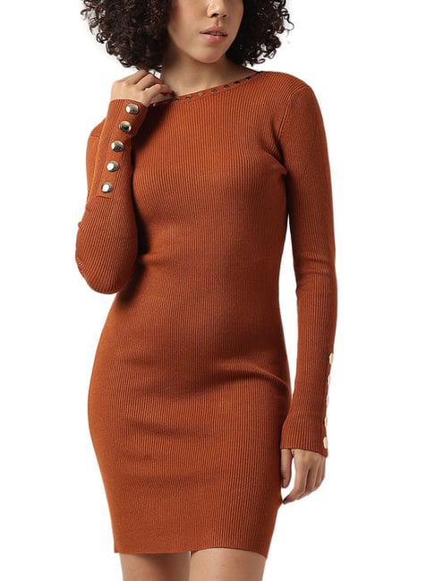 liu jo bronze caramel regular fit dress