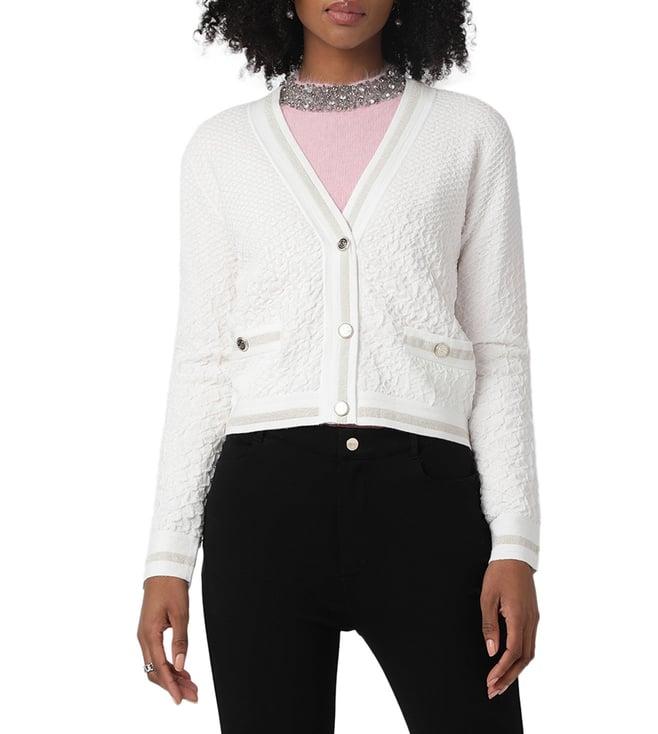 liu jo light ivory regular fit cardigan