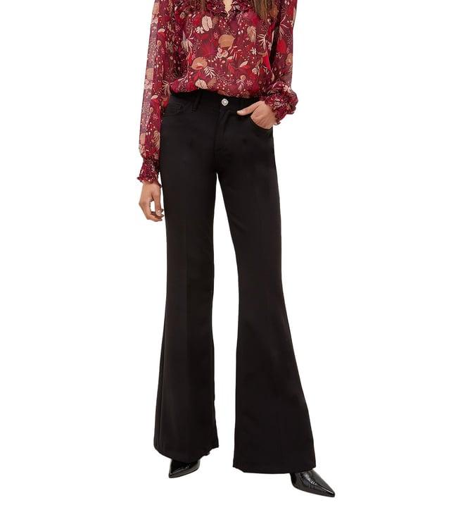 liu jo nero regular fit flat front trousers