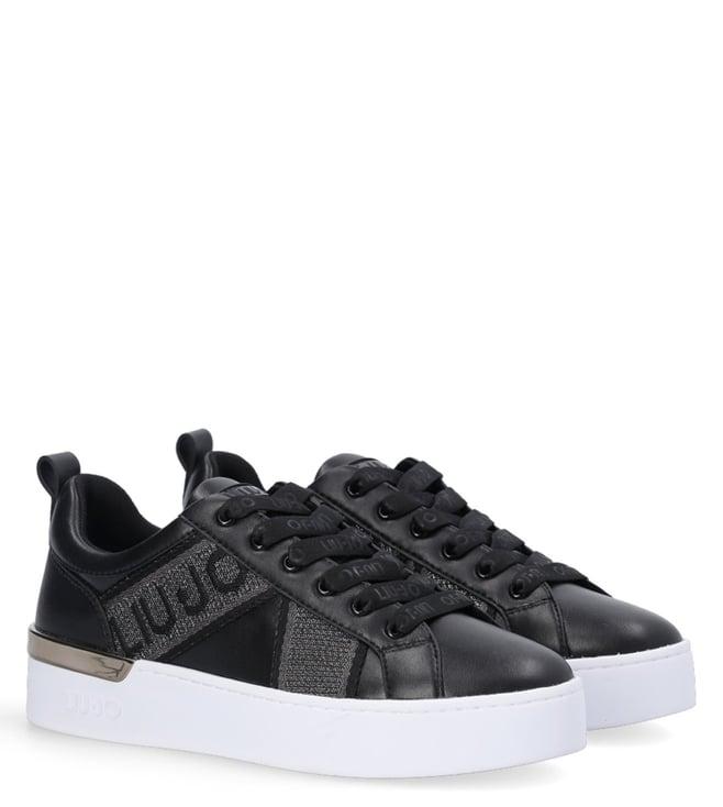 liu jo women's silvia 38 logo black sneakers