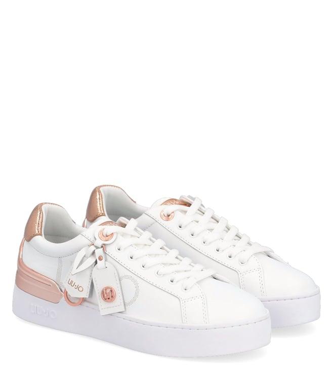 liu jo women's silvia 65 logo white sneakers