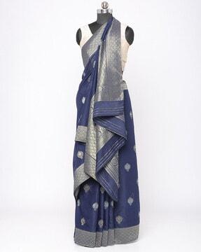 liva saree with floral woven motifs