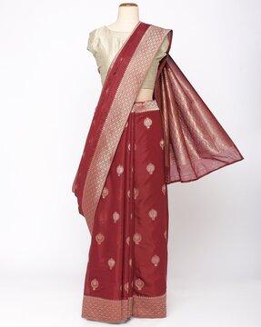 liva saree with floral woven motifs