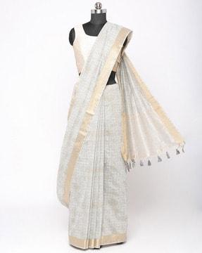 liva saree with zari woven motifs