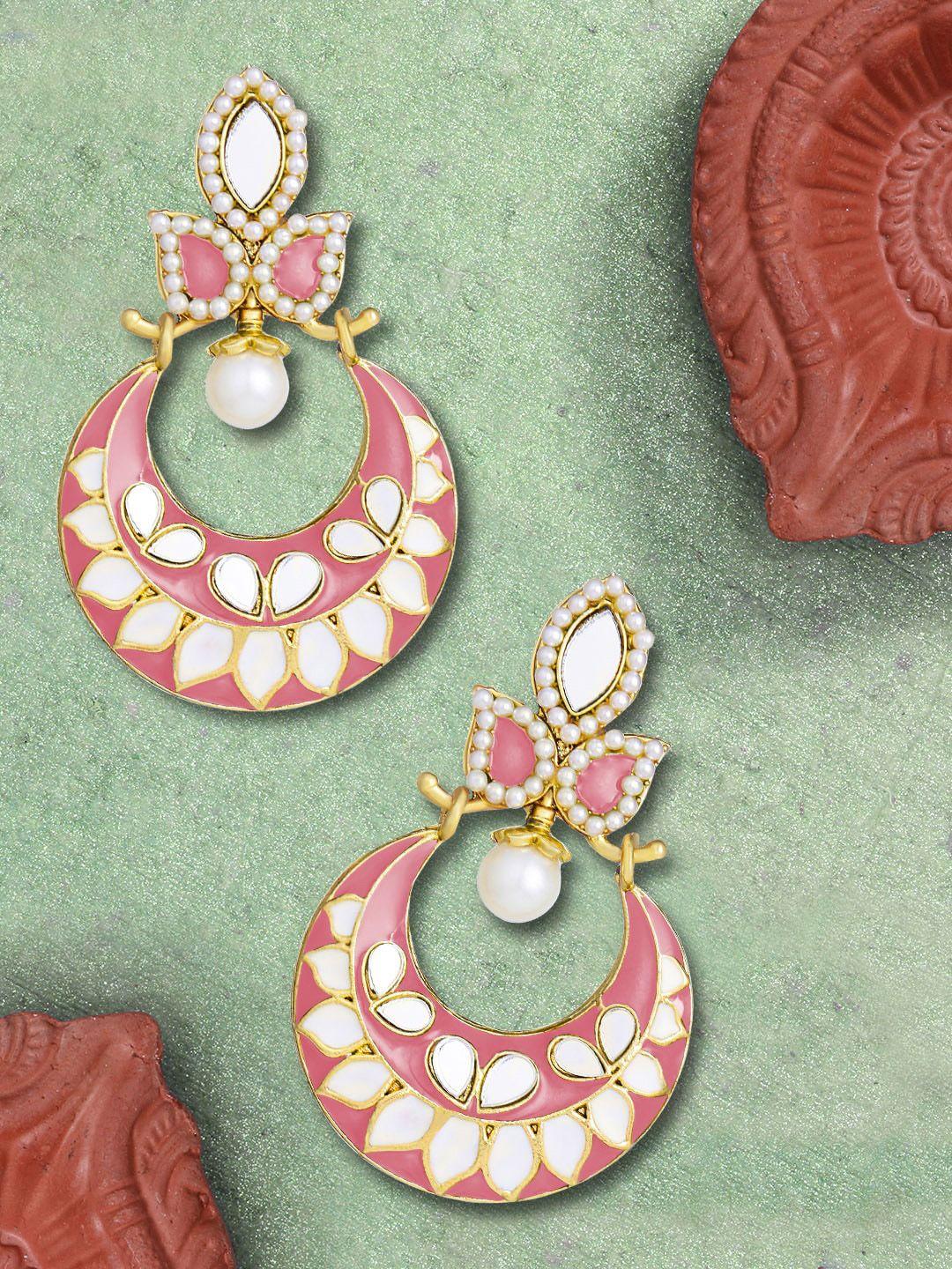 live evil women pink contemporary chandbalis earrings