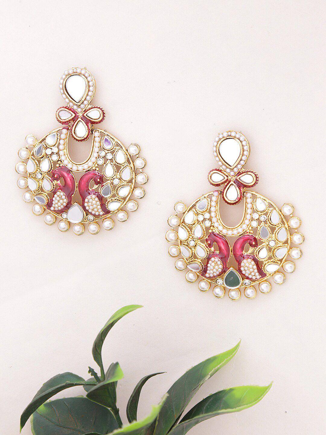 live evil pink contemporary chandbalis earrings