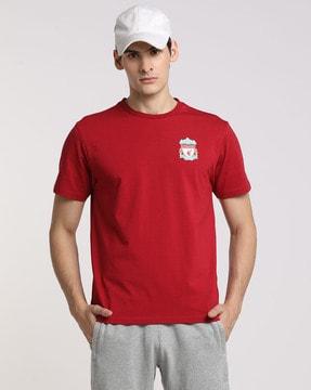 liverpool crest logo print crew-neck t-shirt