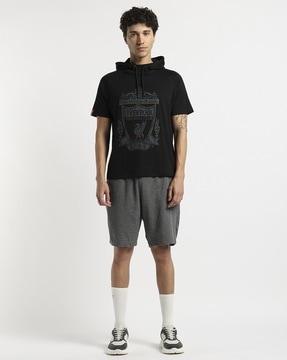 liverpool relaxed fit hooded t-shirt