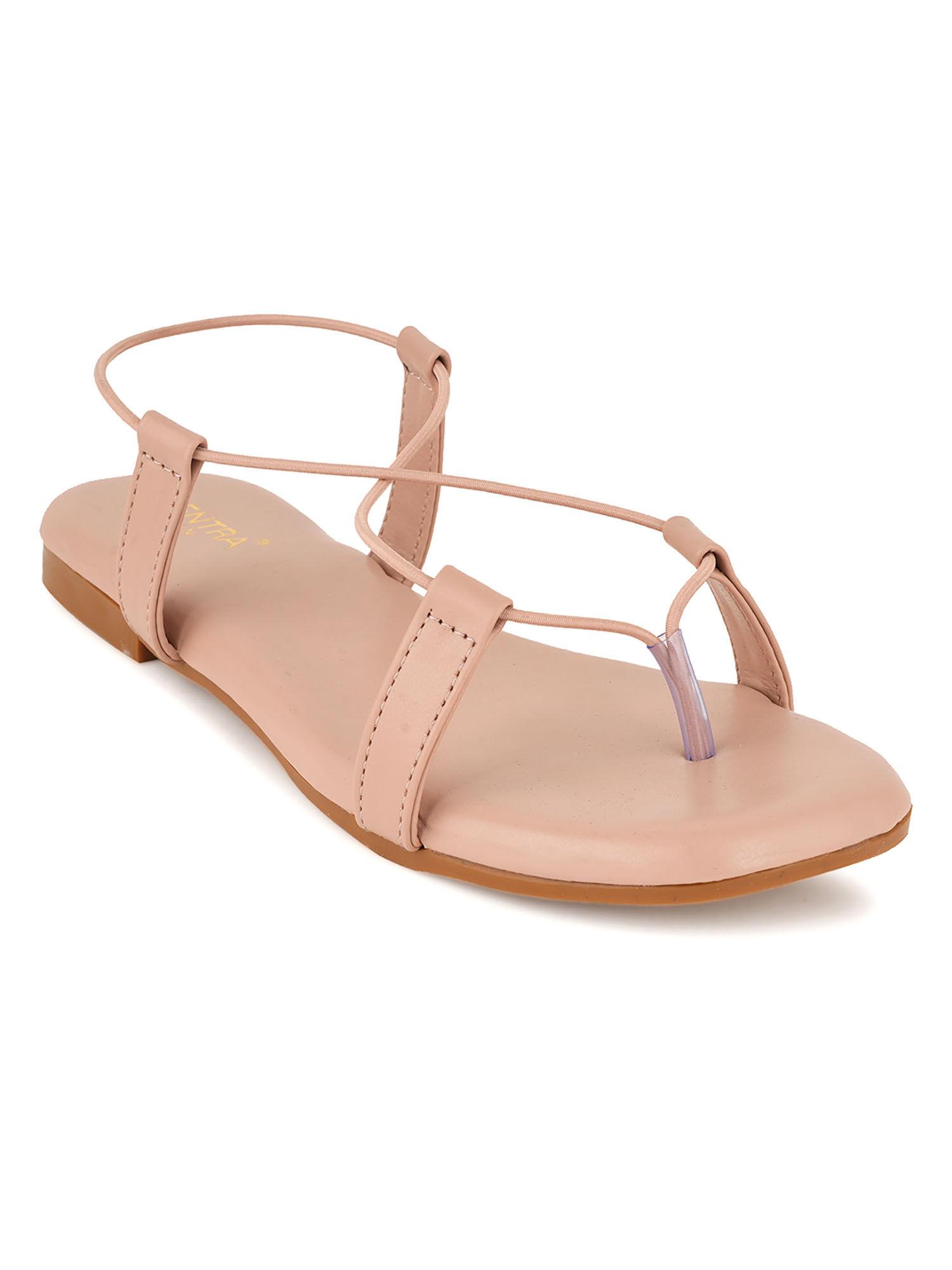 livia nude t-strap flats