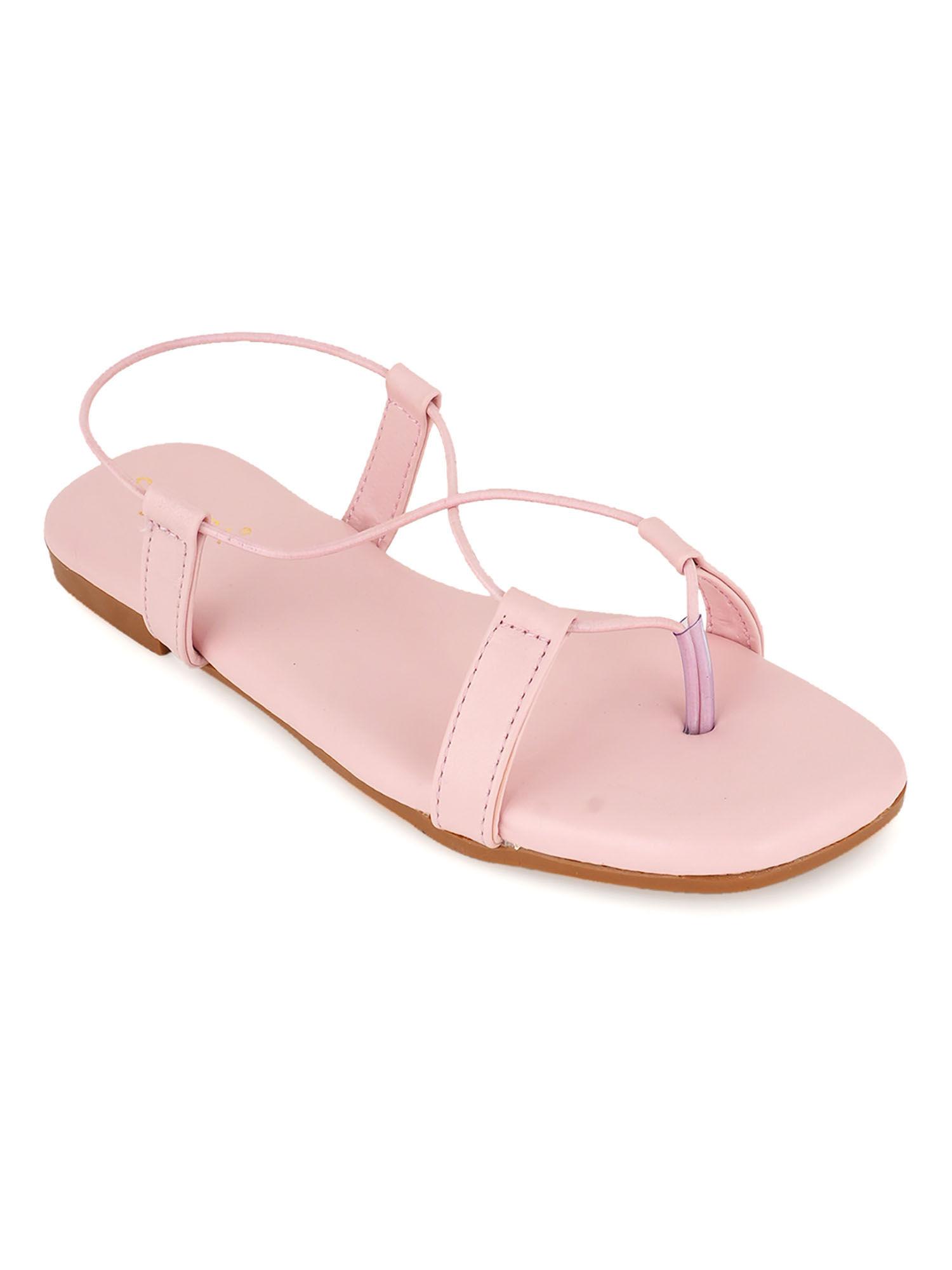 livia pink t-strap flats