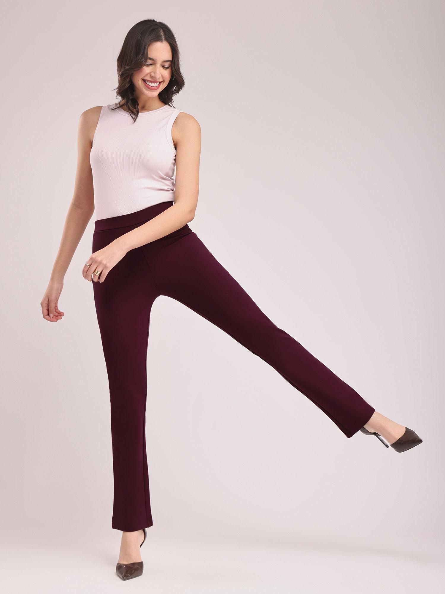livin bootcut trousers - maroon