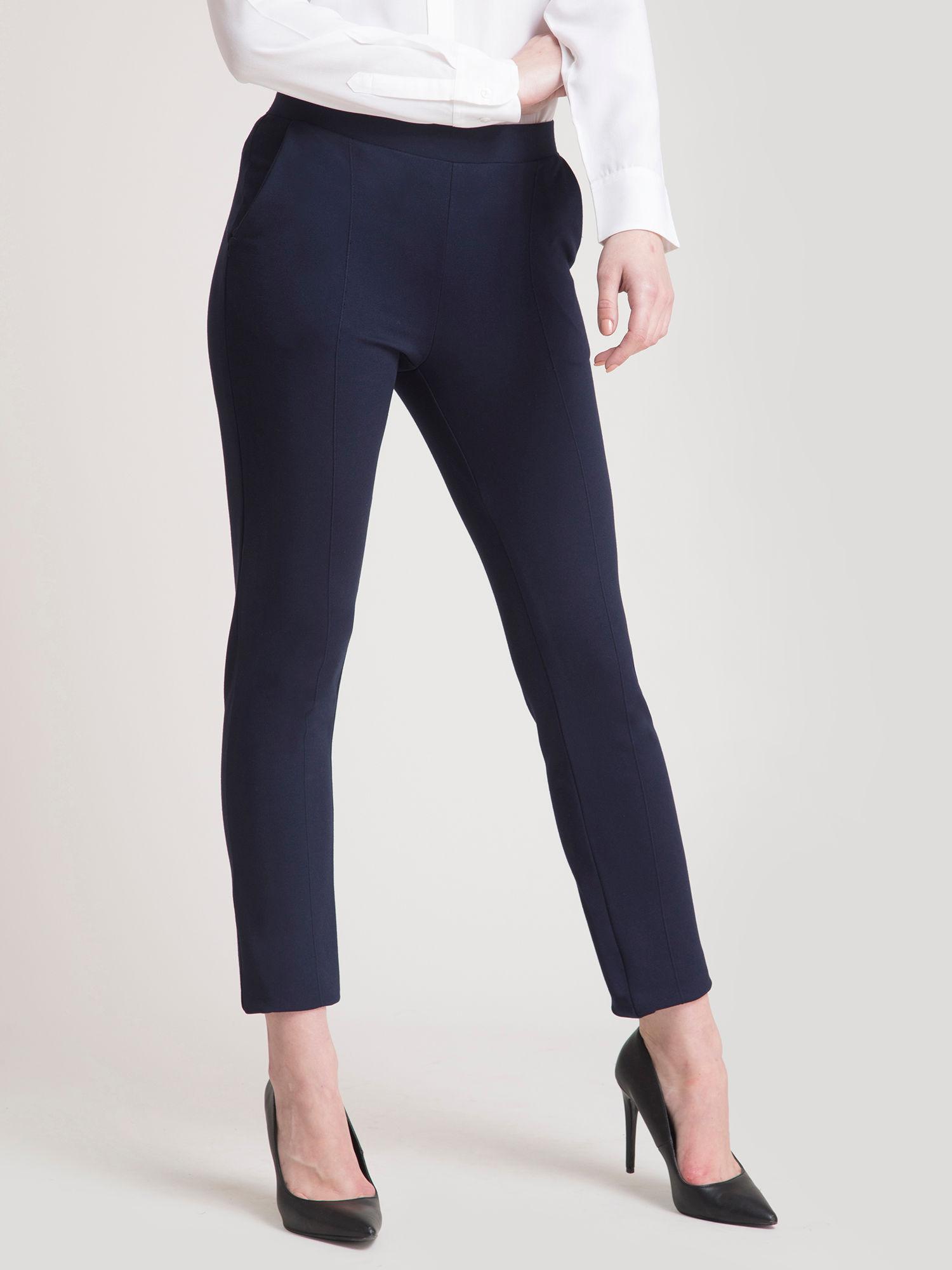 livin straight fit cropped pants - navy blue