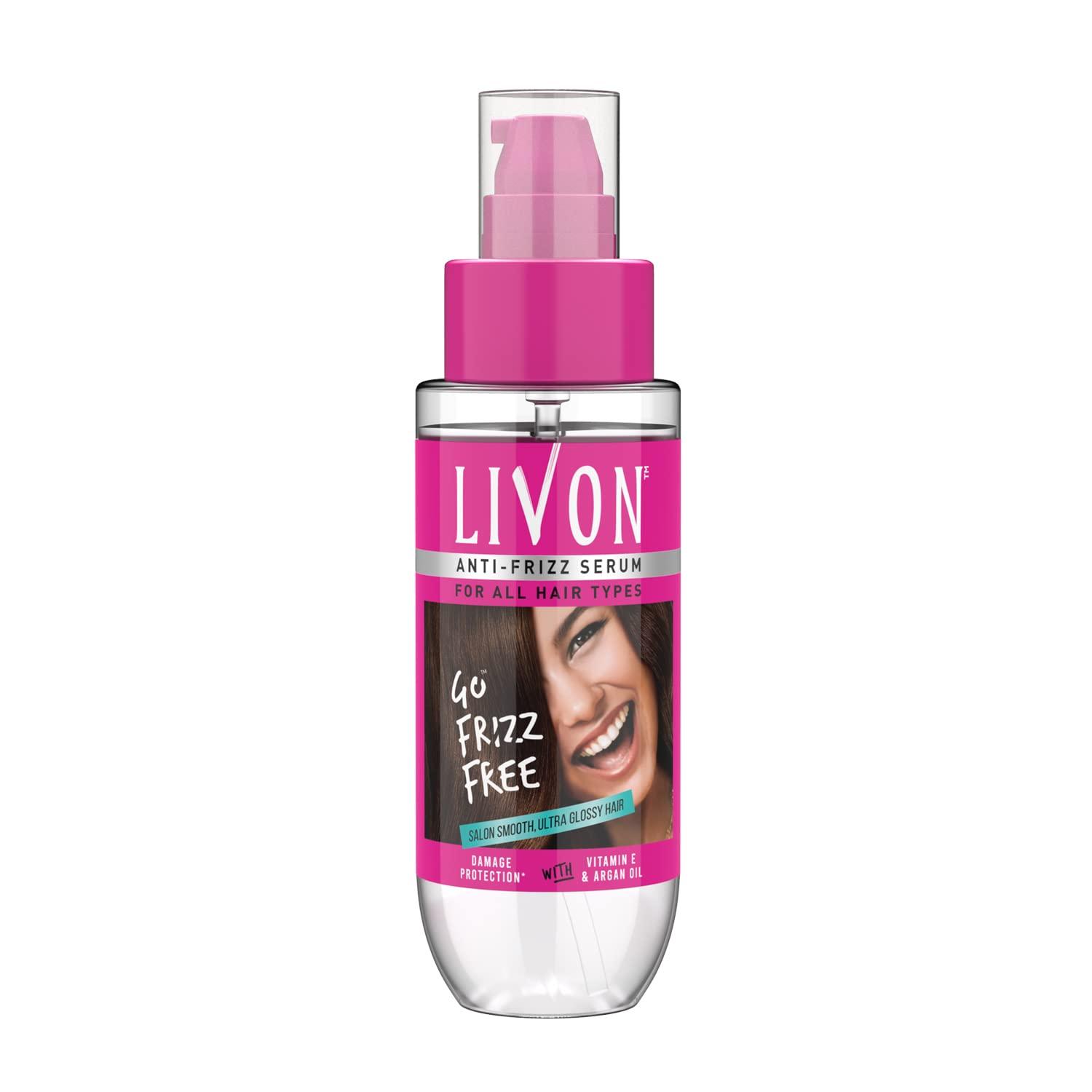 livon serum for women & men|all hair types for frizz-free, smooth & glossy hair |with argan oil & vitamin e |100ml