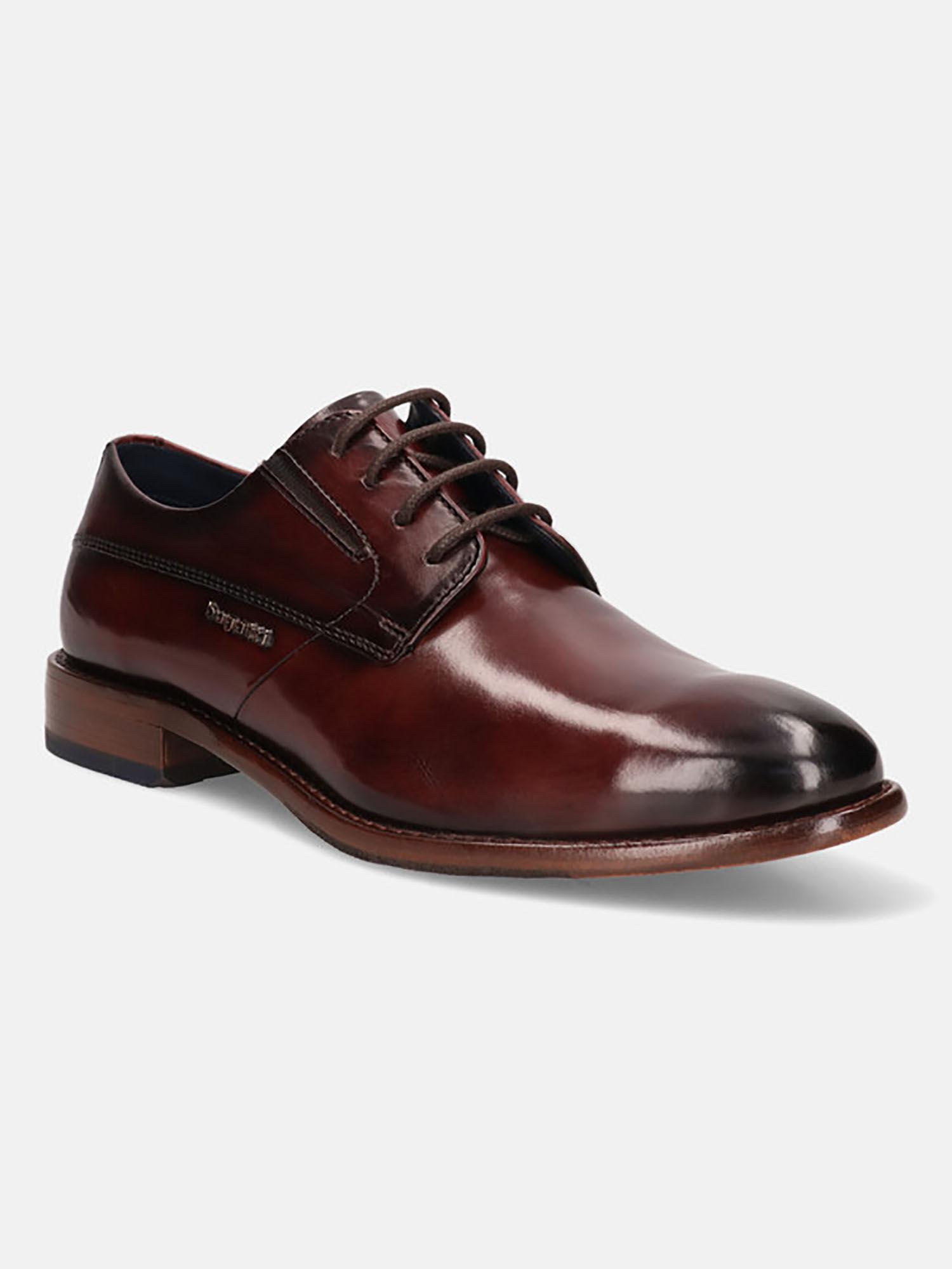 livorno flex evo maroon leather mens derby shoes