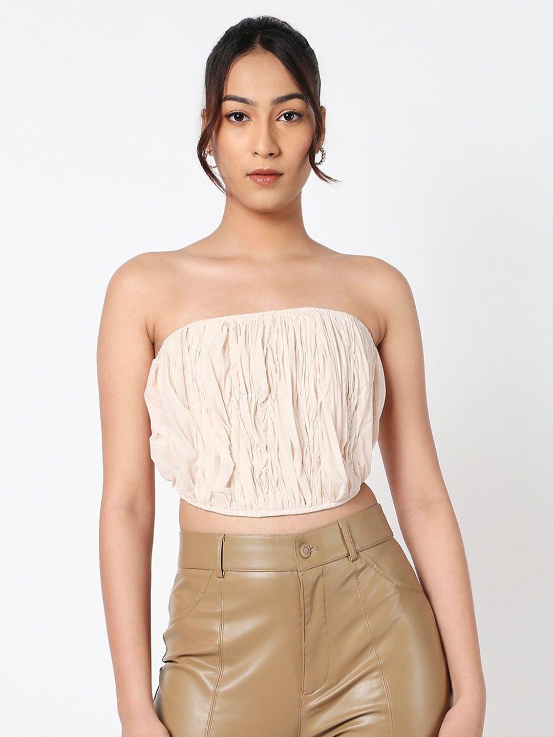 liyokki strapless tube crop top