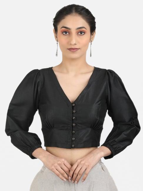 llajja black plain readymade blouse