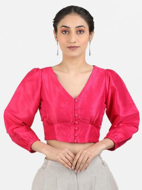 llajja pink plain readymade blouse