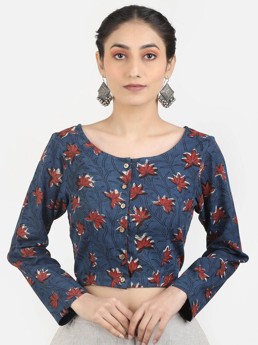 llajja printed pure cotton saree blouse
