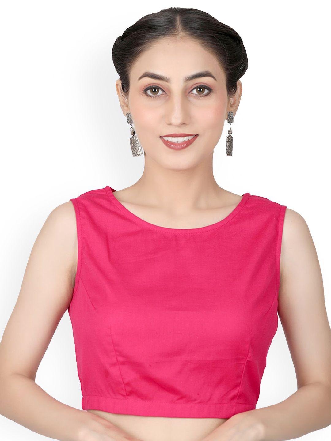llajja pure cotton boat neck non padded saree blouse