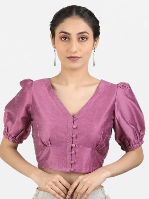 llajja purple plain readymade blouse