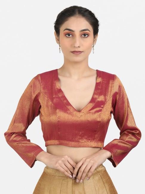 llajja rust plain readymade blouse