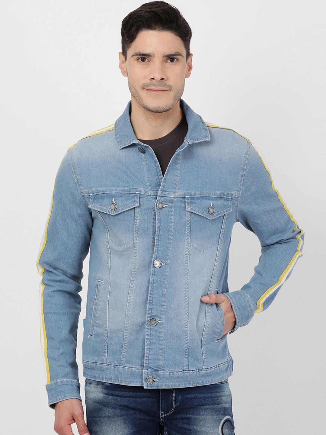 llak jeans men blue washed denim jacket