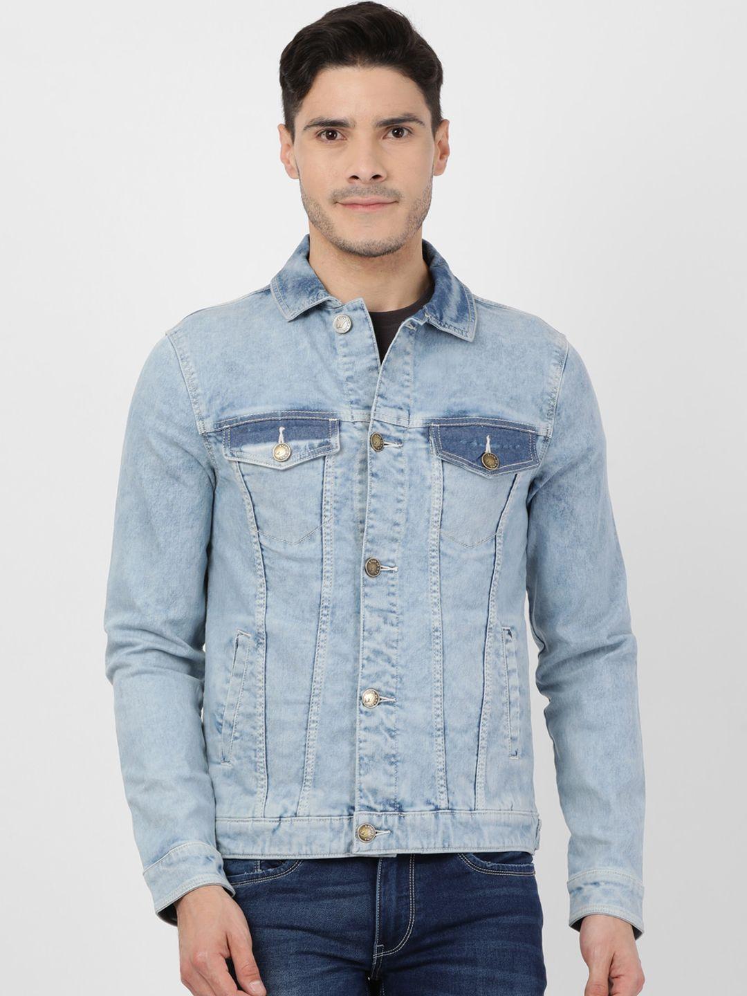 llak jeans men blue washed denim jacket