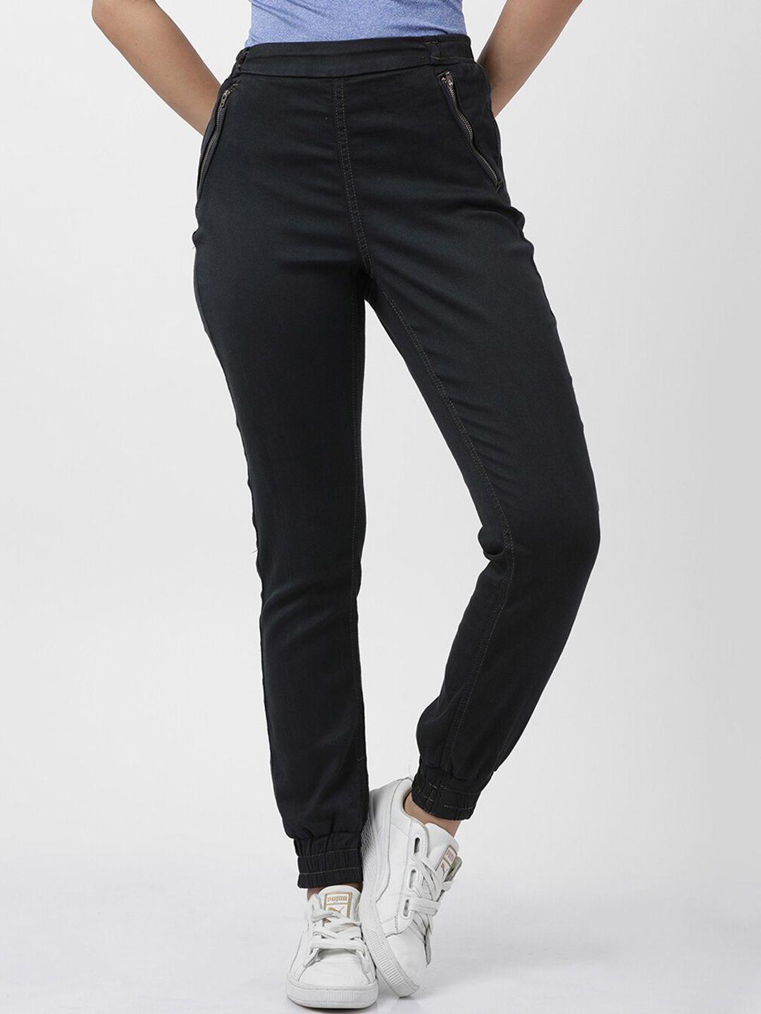 llak jeans women black stretchable jogger jeans