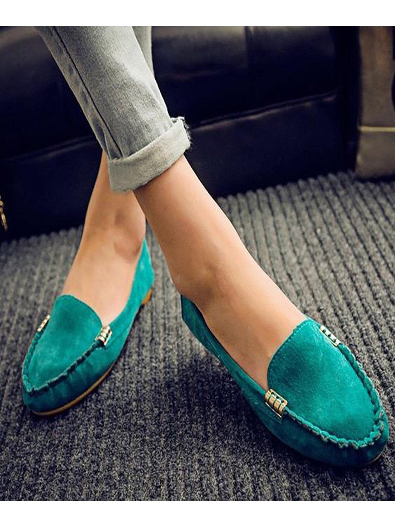 loafers for women turquoise