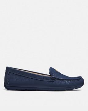 loafers with brand metal logo