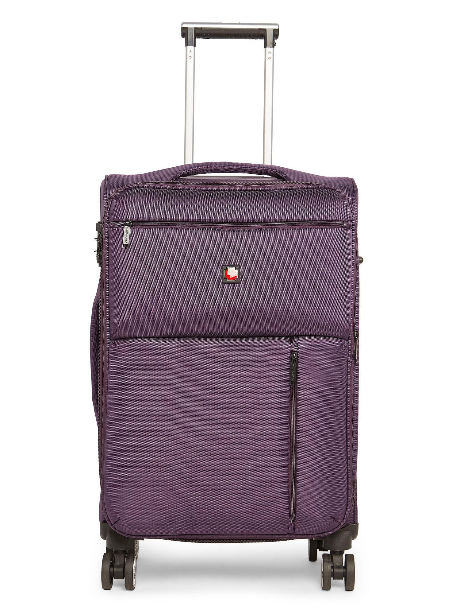 locarno purple color polyester material soft 24" medium trolley