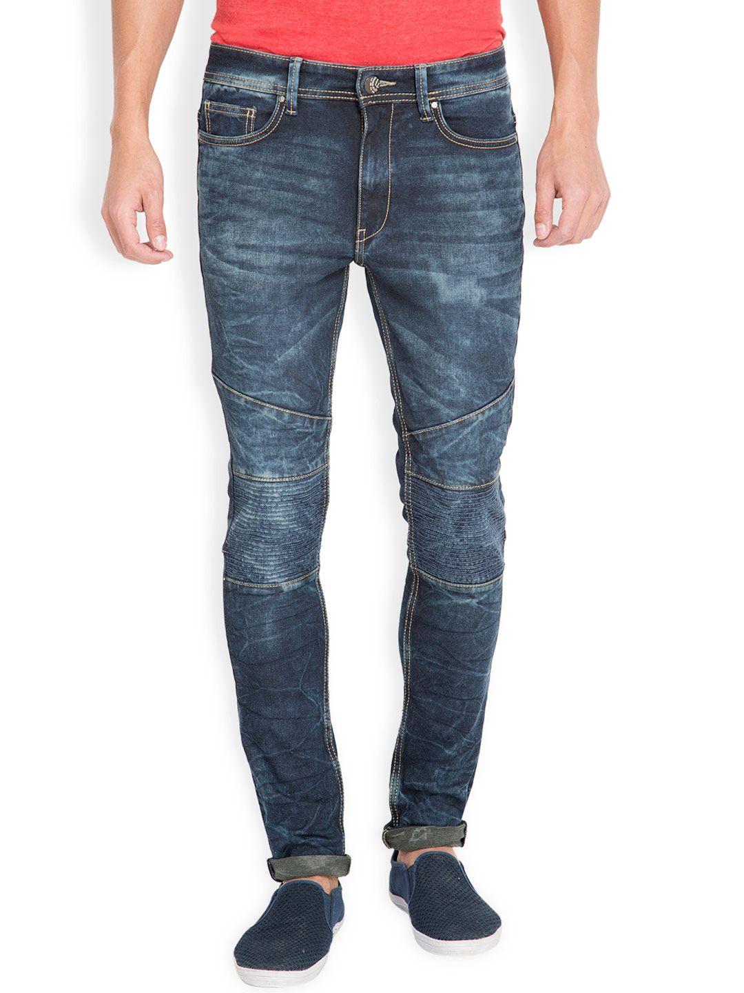 locomotive men blue slim fit mid-rise clean look jeans