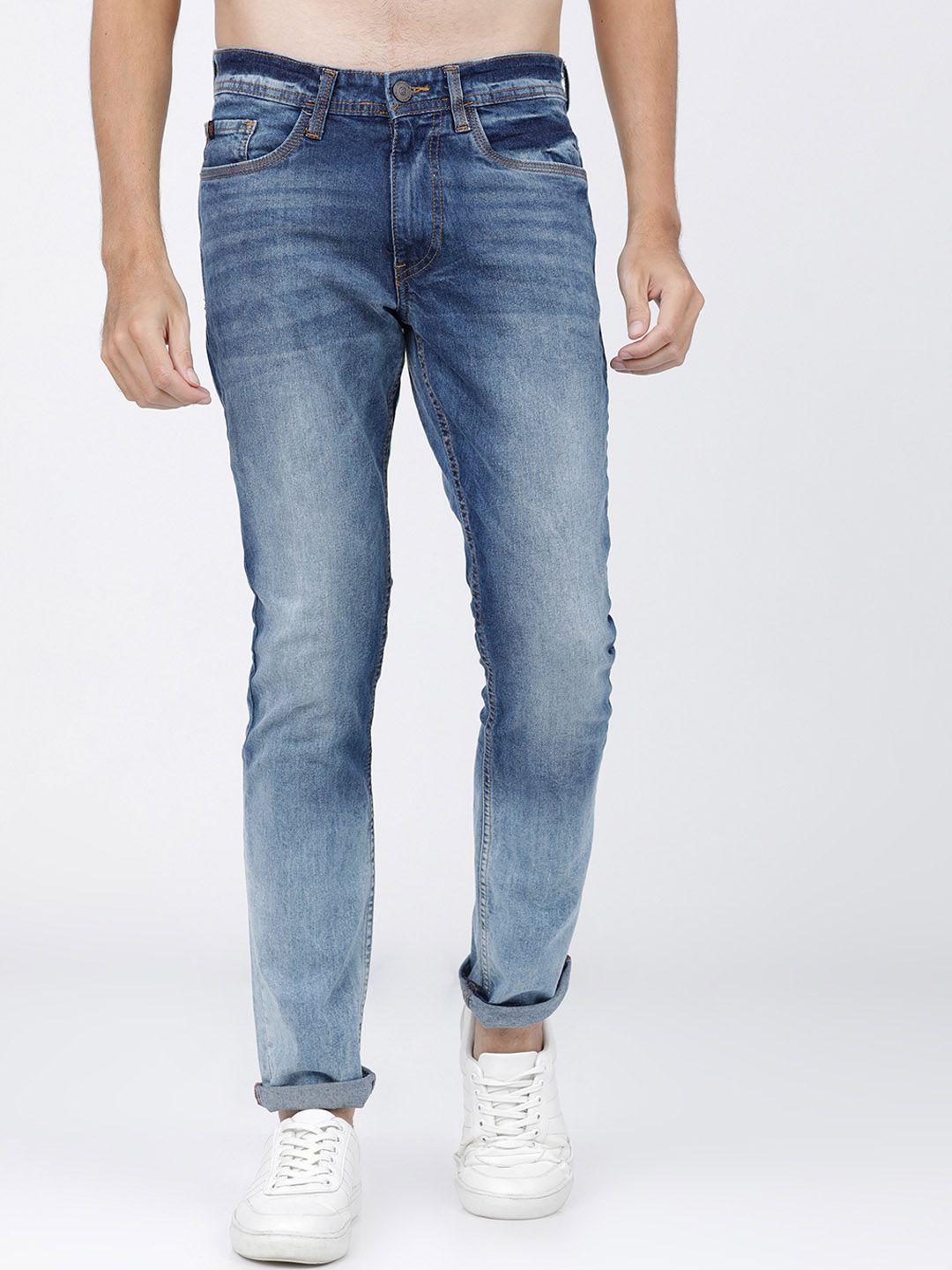 locomotive men blue slim fit mid-rise clean look stretchable jeans