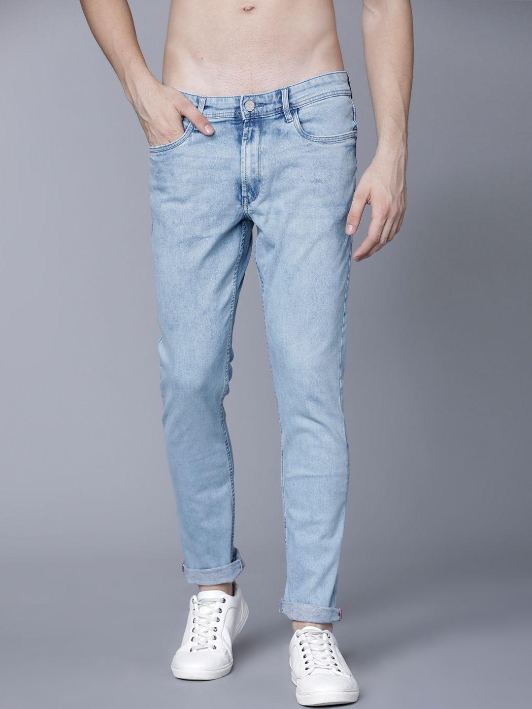 locomotive men blue slim fit mid-rise clean look stretchable jeans