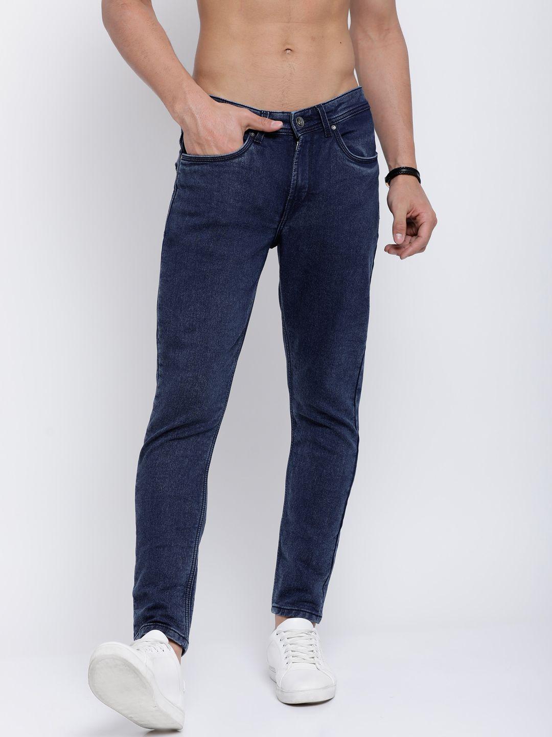 locomotive men blue tapered fit mid-rise clean look stretchable jeans