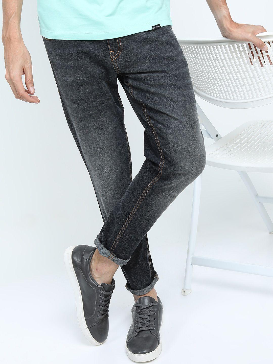 locomotive men grey tapered fit light fade stretchable jeans