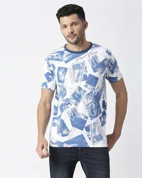 logan graphic print slim fit crew-neck t-shirt