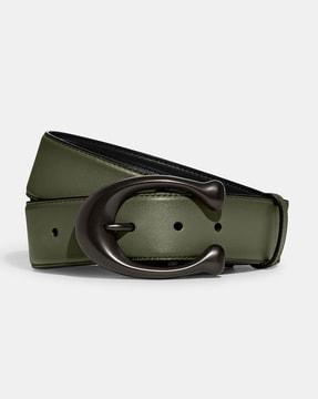 logo buckle cut-to-size reversible belt