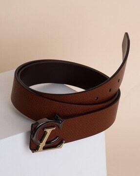 logo buckle sami formal leather belt